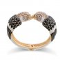 Rsslyn Bangles Trendy Double Macaw Heads Enamel Cuff Bracelet Statement Bangle for Women
