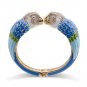 Rsslyn Red Bangles Double Macaw Heads Enamel Cuff Red Bracelet Statement Bangle for Women