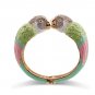 Rsslyn Red Bangles Double Macaw Heads Enamel Cuff Red Bracelet Statement Bangle for Women