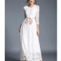 Rsslyn On-Hand White Bridal Dress Lacy White Maxi Dresses for Women Detachable Belt White Dress