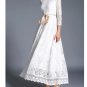 Rsslyn On-Hand White Bridal Dress Lacy White Maxi Dresses for Women Detachable Belt White Dress
