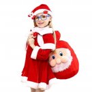 SALE Childrens Outfit Pageant Play Santa Outfit 4pcs/ SET Dress, Hat, Bag and Cape