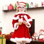 SALE Childrens Outfit Pageant Play Santa Outfit 4pcs/ SET Dress, Hat, Bag and Cape