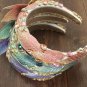 SALE Green Headband for Women Ready for Shipping with Bee Design Thick Padded Headbands
