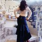 Rsslyn Navy Blue Mermaid Skirts Body Fit Skirts Mexican Style Stretchable Skirts for Women