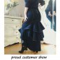 Rsslyn Navy Blue Mermaid Skirts Body Fit Skirts Mexican Style Stretchable Skirts for Women