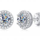 Hypoallergenic Earrings Four Claw D Color Full Moissanite Stud Earring S925 Sterling Silver LMF24-4