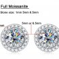Hypoallergenic Earrings Four Claw D Color Full Moissanite Stud Earring S925 Sterling Silver LMF24-4