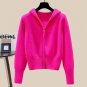 New Arrival Green Sweaters with Hooded Sweaters Hooded Jacket Waxy Cardigan Sweater LMF24-6