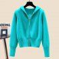 New Arrival Green Sweaters with Hooded Sweaters Hooded Jacket Waxy Cardigan Sweater LMF24-6
