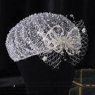 French Sequined Gentle Wedding Hats Headdress Tea Party Hat White Fascinator LMF24-10