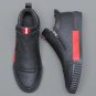 New Men's Casual Shoes Black Flat Shoes Black Formal Shoes Black Leather Shoes for Boys LMF24-15
