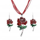 New Jewelry Set Unique Rope Casual Leather Ropes for Cowgirl Accessory Rose Pattern LMF24-18