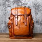 Rsslyn Backpacks Brown Leather Knapsack Real Leather Backpack European & American Backpacks LMF24-30