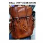 Rsslyn Backpacks Brown Leather Knapsack Real Leather Backpack European & American Backpacks LMF24-30