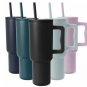 Rsslyn Large Cups Insulated Vacuum Cup Black Cups Stainless Steel Coffee Hot Cup 40oz LMF24-32