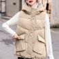 Rsslyn Parkas for Women Hooded Vest for Women Royal Blue Vests Winter Jackets Blue Hoodies LMF24-35