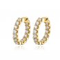 Rsslyn Earrings GRA Certification 18k Plated 2.6CT Full Moissanite Hoop Earring for Women LMF24-37