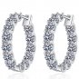 Rsslyn Earrings GRA Certification 18k Plated 2.6CT Full Moissanite Hoop Earring for Women LMF24-37