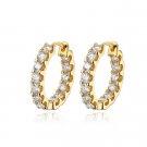New Arrival Fine Gold Earrings 2.6CT Full Moissanite Hoop Earring for Women Golden Hoop LMF24-38