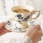 Rsslyn Vintage Collection Ivory Nordic Afternoon Tea Cup Set Blue Teacup Set Wedding Gift LMF24-43