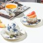 Rsslyn Vintage Collection Ivory Nordic Afternoon Tea Cup Set Blue Teacup Set Wedding Gift LMF24-43