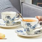 Rsslyn Vintage Collection Ivory Nordic Afternoon Tea Cup Set Blue Teacup Set Wedding Gift LMF24-43