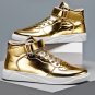 Rsslyn High-Quality Golden Shoes for Men Golden Sneakers for Boys High-Top Shoes
