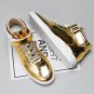 Rsslyn High-Quality Golden Shoes for Men Golden Sneakers for Boys High-Top Shoes