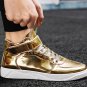 Rsslyn High-Quality Golden Shoes for Men Golden Sneakers for Boys High-Top Shoes