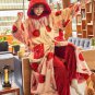 Rsslyn Pajamas for Women Strawberry Pattern Perfect Strawberry Short Cake Warm Red Robes LMF24-73