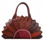 Rsslyn Leather Bags for Women Floral Pattern Leather Fashion Brown Totes Brown Purse LMF24-86