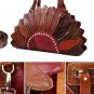 Rsslyn Leather Bags for Women Floral Pattern Leather Fashion Brown Totes Brown Purse LMF24-86