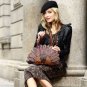 Rsslyn Leather Bags for Women Floral Pattern Leather Fashion Brown Totes Brown Purse LMF24-86