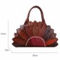 Rsslyn Leather Bags for Women Floral Pattern Leather Fashion Brown Totes Brown Purse LMF24-86