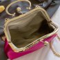 Rsslyn Handbags for Women Luxury Silver Purse with Golden Chains Silver Clutch