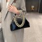 Rsslyn Handbags for Women Luxury Silver Purse with Golden Chains Silver Clutch