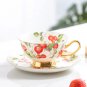 Rsslyn Tea Cups Strawberry Pattern Cups and Saucer Christmas Gift New Wedding Gift Idea LMF24-102
