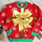 Rsslyn Ugly Sweaters for Women Red Sweater Full Bow Christmas Sweater Snowflakes LMF24-106