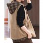 Rsslyn Vest Corduroy Vest for Women Autumn Color Girls Hooded Vests Brown Vests LMF24-124