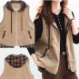 Rsslyn Vest Corduroy Vest for Women Autumn Color Girls Hooded Vests Brown Vests LMF24-124
