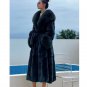 Rsslyn Fur Coats Midnight Blue Color Oversize Overcoats for Women Birthday Gift Blue Coat LMF24-138