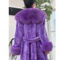 Rsslyn Fur Coats Midnight Blue Color Oversize Overcoats for Women Birthday Gift Blue Coat LMF24-138