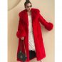 Rsslyn Fur Coats Midnight Blue Color Oversize Overcoats for Women Birthday Gift Blue Coat LMF24-138