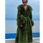 Rsslyn Fur Coats Midnight Blue Color Oversize Overcoats for Women Birthday Gift Blue Coat LMF24-138