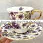 Rsslyn Tea Cups Mothers Day Gift Idea Purple Cups Purple Ceramic Porcelain Cup Home Garden LMF24-156