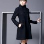 READY TO SHIP Trench Coats for Women Teal Color Overcoat Wool Blend Blue Trenchcoats LMF24-158