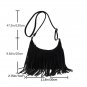 Rsslyn Blue Shoulder Bags Moccasin Style Fashion Suede Tassel Small Crossbody Bags for Women