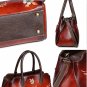 Rsslyn Genuine Leather Leisure Shoulder Bags Painted Flowers Totes Brown Leather Bags LMF24-185