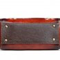 Rsslyn Genuine Leather Leisure Shoulder Bags Painted Flowers Totes Brown Leather Bags LMF24-185